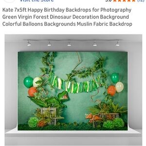 Kate birthday backdrop 7x5 dinosaurs